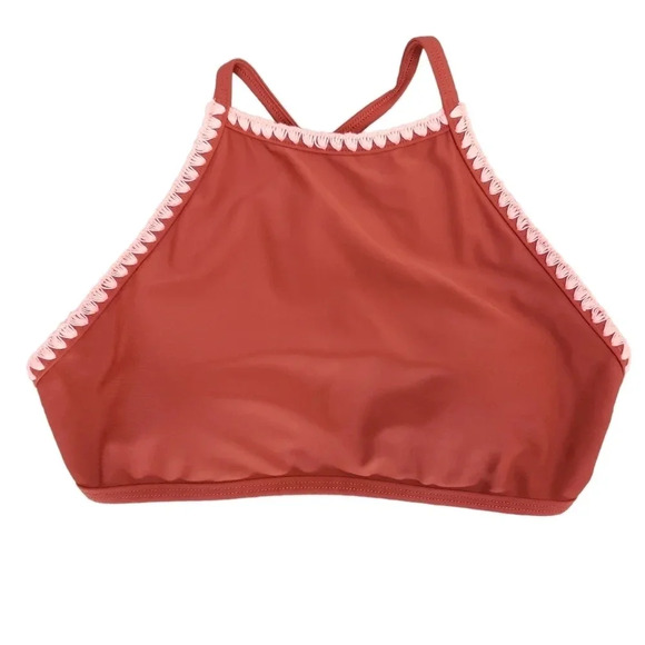 aerie Other - Aerie Crop Tankini Bikini Top Swimsuit Burnt Orange Halter Tie Back